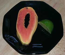 Papaya with Port wine