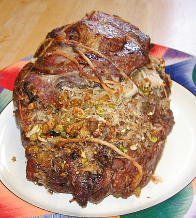 Stuffed leg of lamb