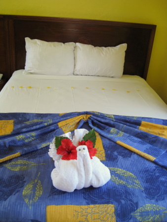 Towel art at the Sandos Caracol