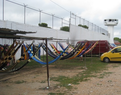 Hammocks outside the prison at Valladolid