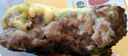 Closeup of beef patty